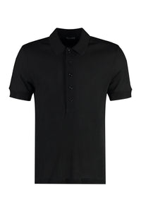 Ribbed knit polo shirt